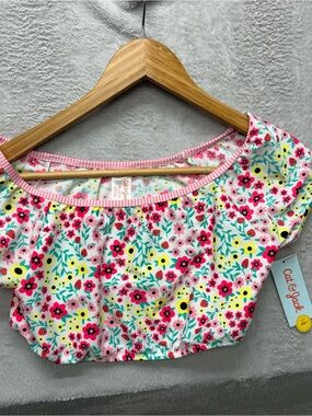 Cat & Jack Pink Floral Girls' Swim Top